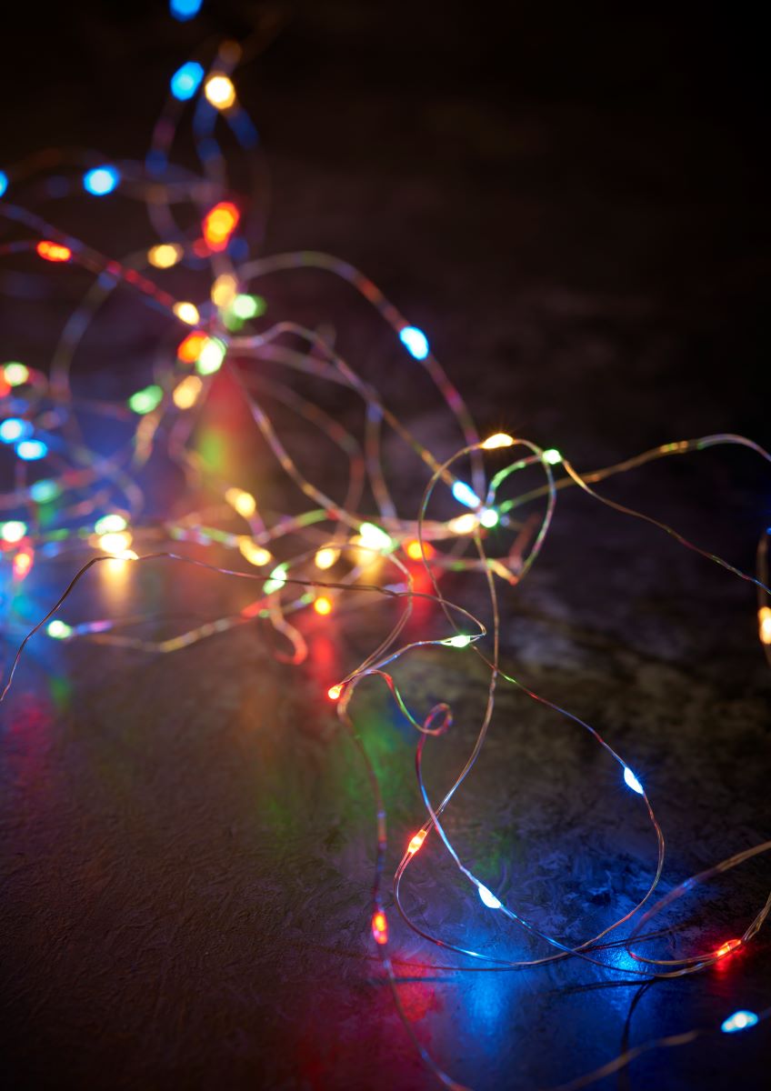 Wirelyskæde til batteri med multifarvede LED lys og 8/16 timer - 40 LED