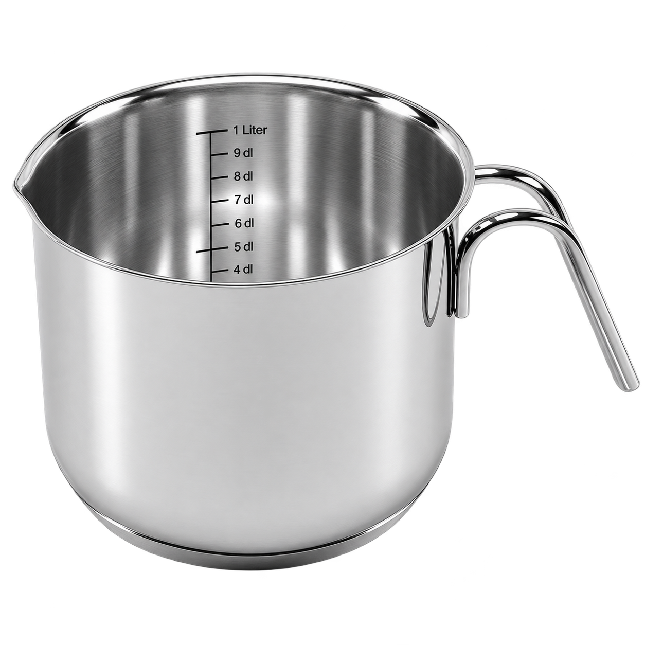 GastroMax mælkekande i stål 1 ltr med mål