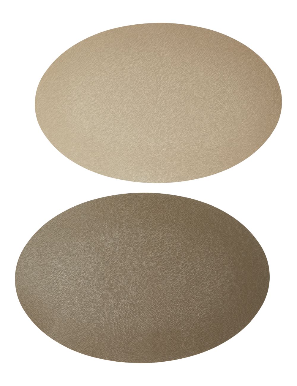 Dækkeserviet oval PU soft 41x33 cm beige/taupe vendbar