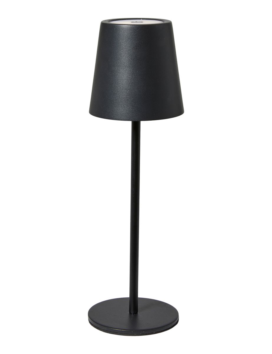 Bordlampe LED touch genopladelig 23 cm. sort