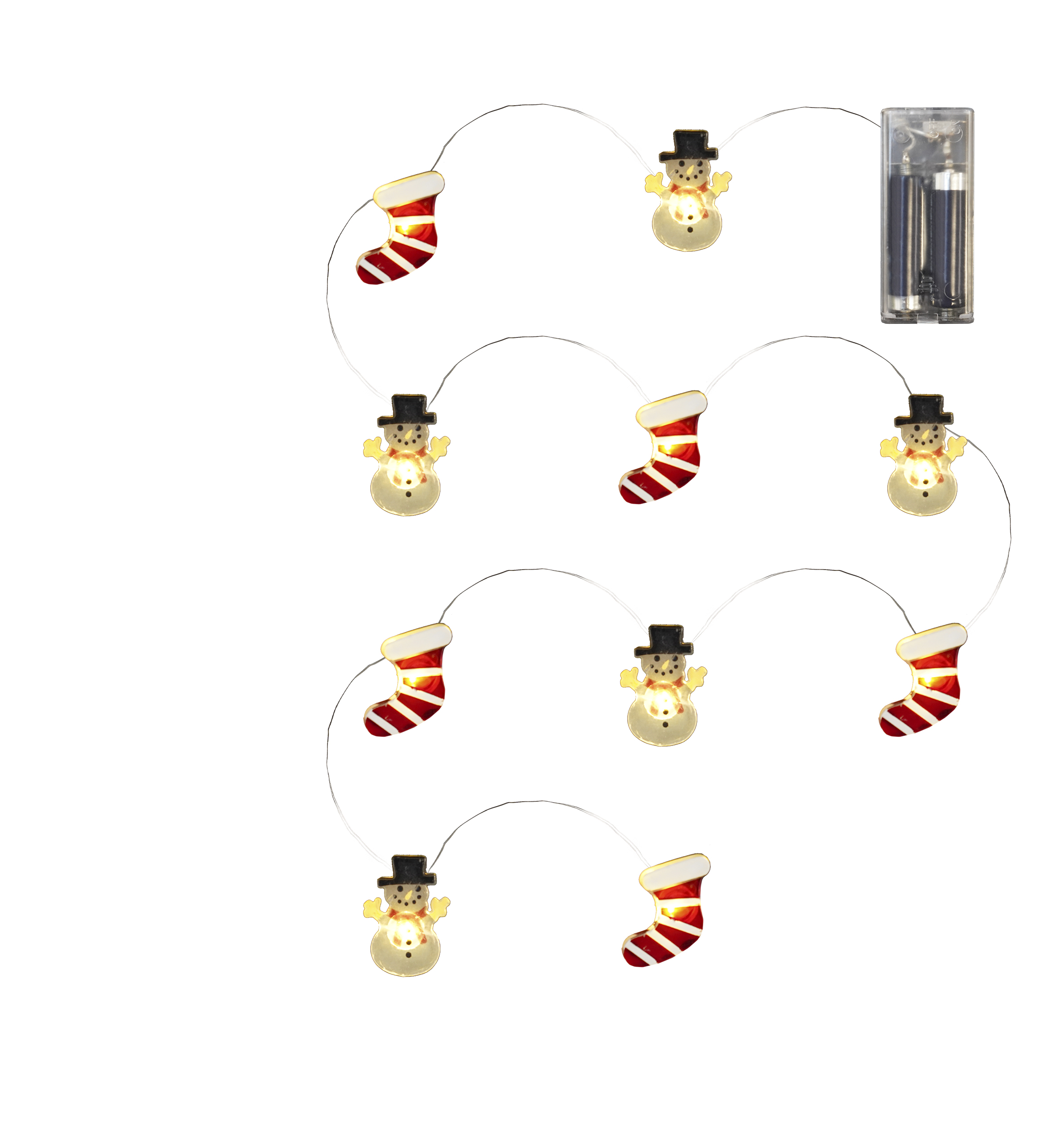 Sirius Julius lyskæde 10 LED snemand/strømpe til batteri