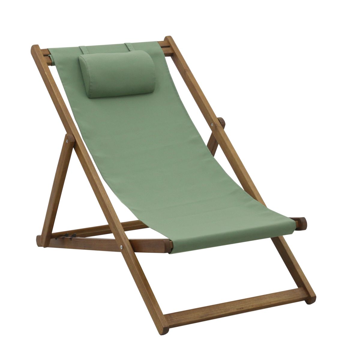 Klitmøller Strandstol med nakkepude 56,5x97x87 cm. grøn