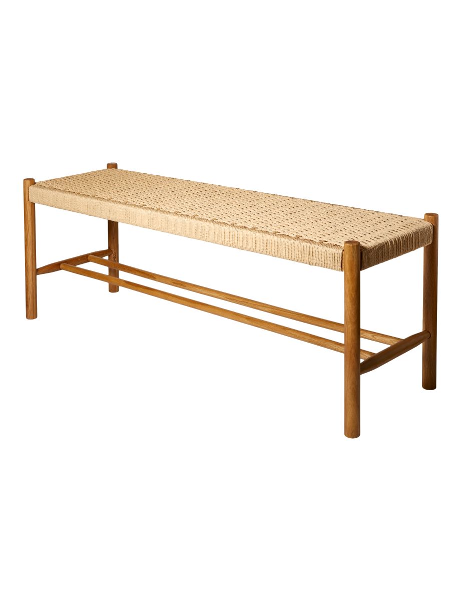 Da'core Bænk 120x35x45 cm. egetræ med fletsæde