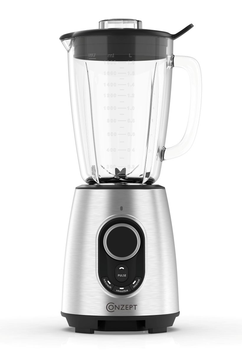  Conzept Blender stål 1200 W 1,8 L glaskande