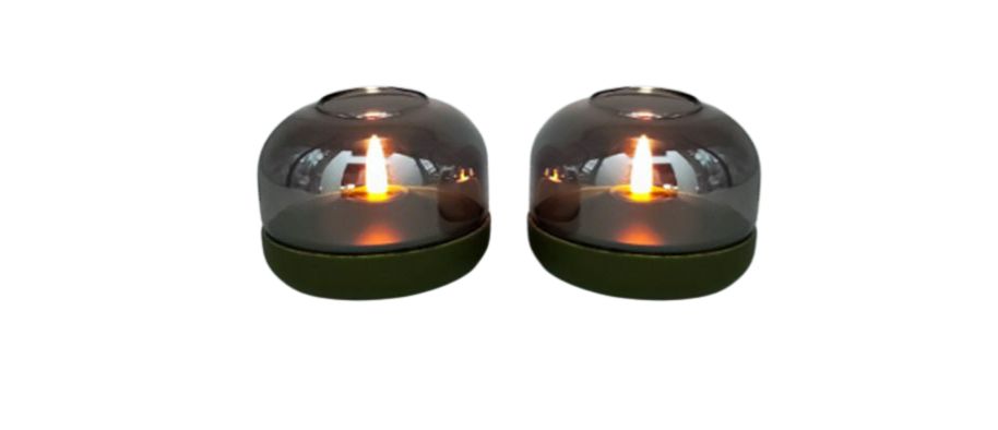 Conzept Bordlampe til batteri med flamme-væge 9x7,5 cm 2 stk.