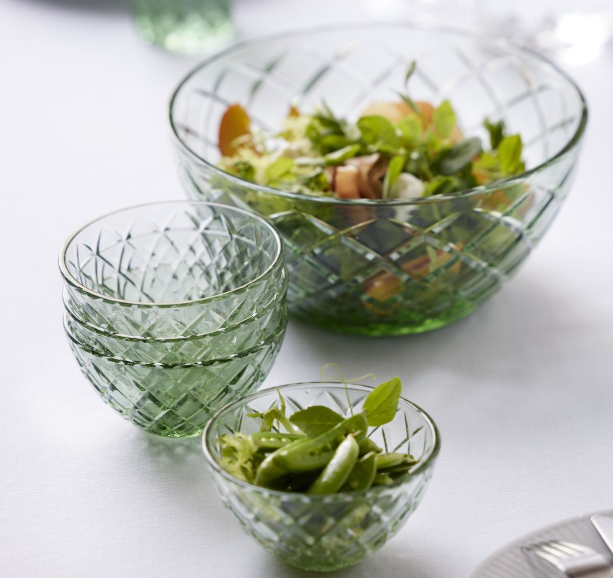 Skål Sorrento 12 cm 4 stk. Grøn Glas