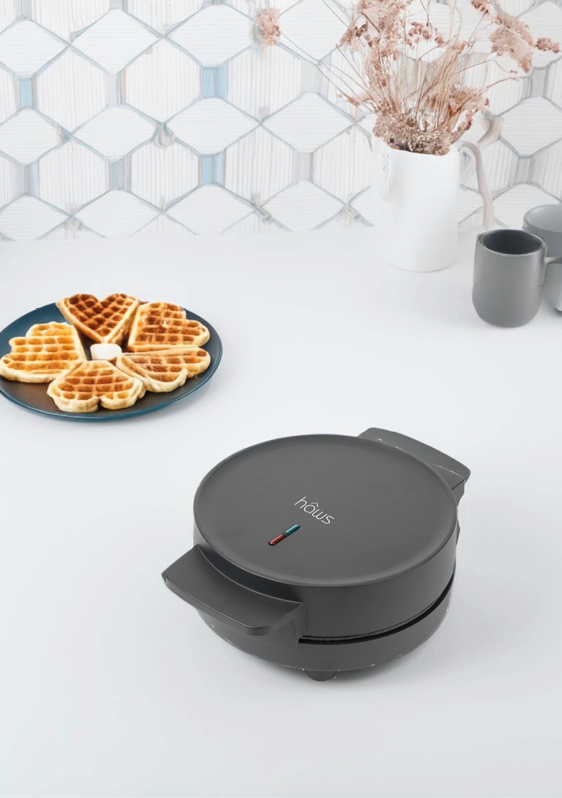 Hâws vaffeljern hjerteform 1000 watt sort