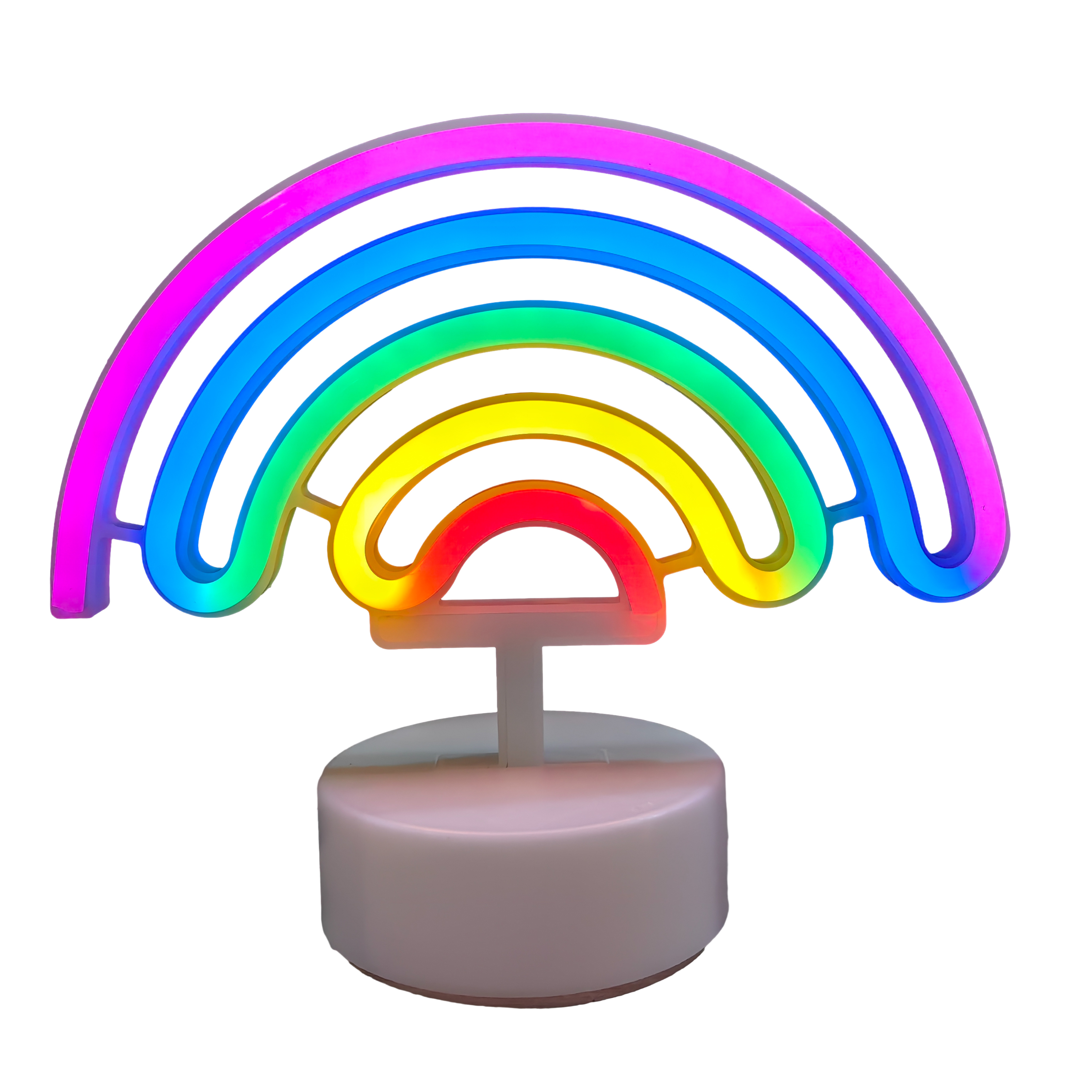 Neonskilt Regnbue på fod 