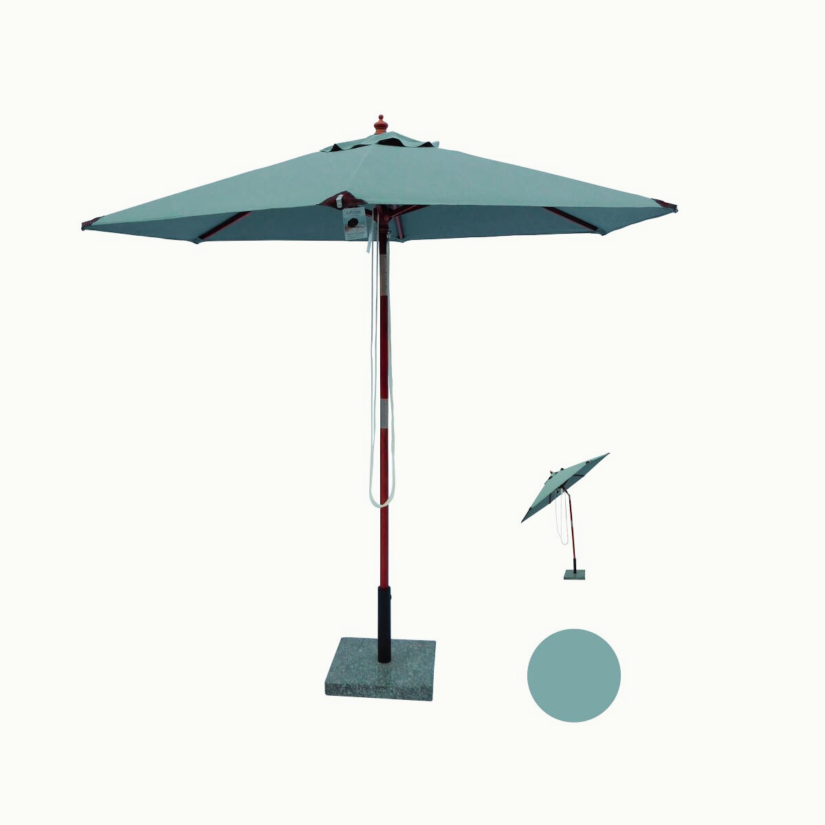 Cebu parasol 3 m. med tilt - grå NR 61