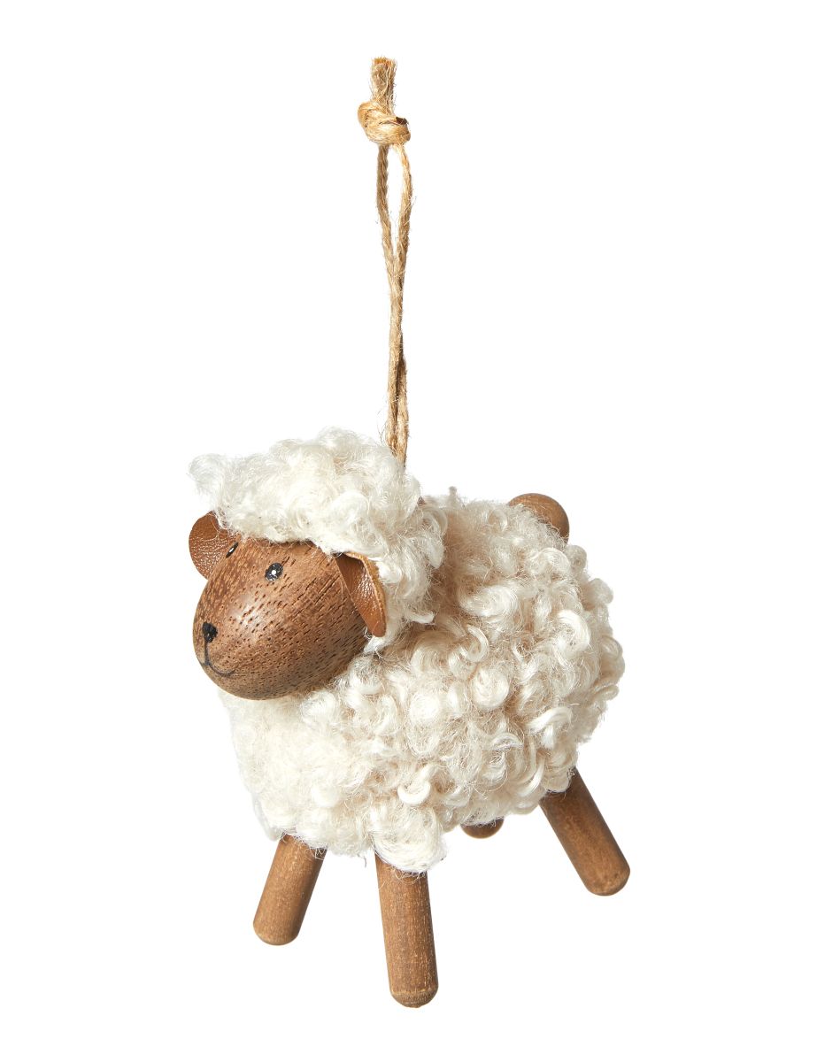 Får Fluffy H 8 cm. amber natur