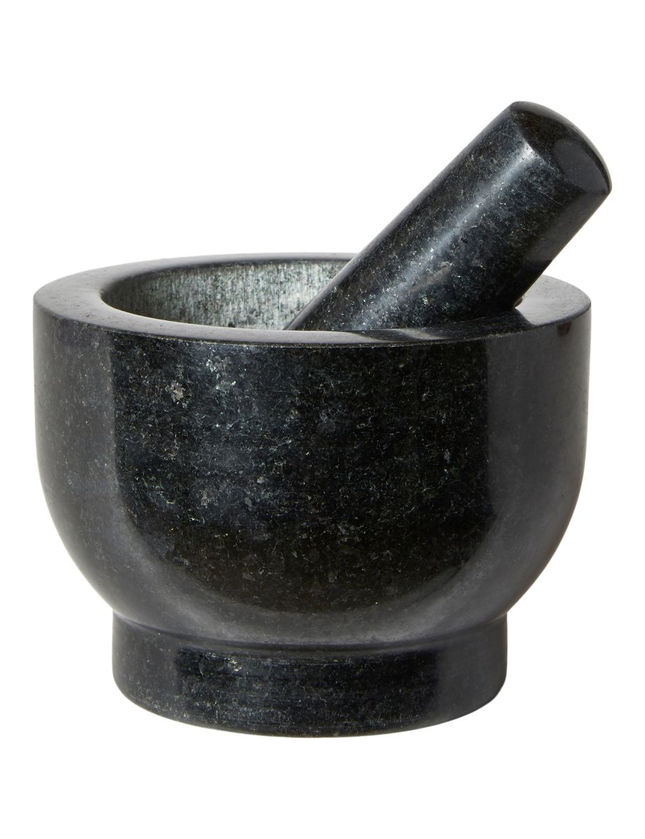 Morter marmor Ø14x10 cm grå