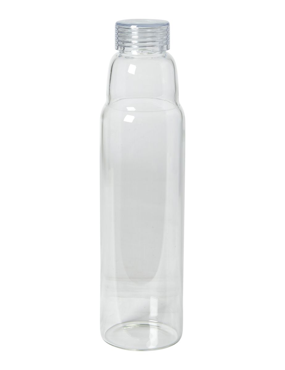 Vandflaske glas 1 liter med plast skruelåg 