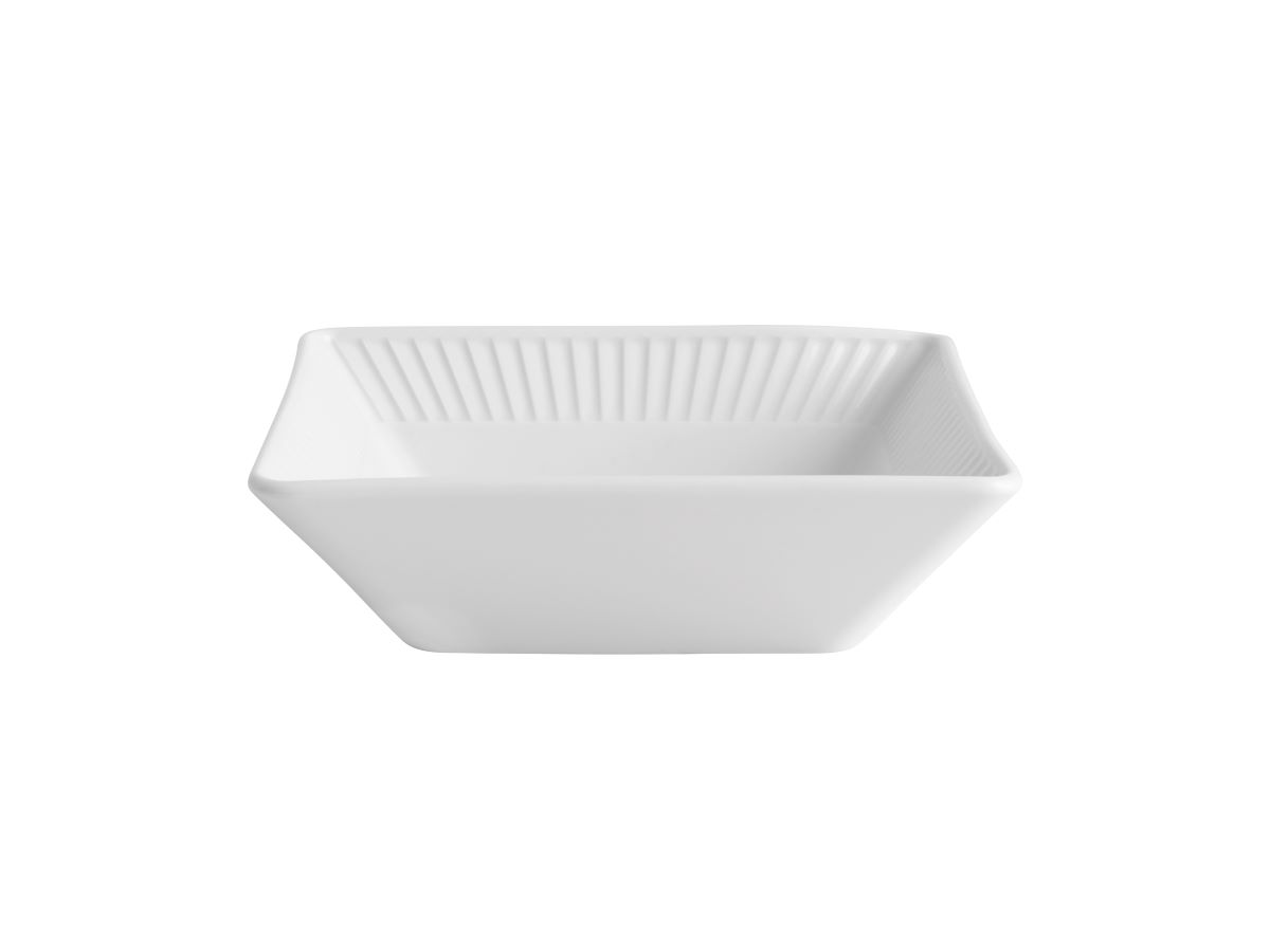 Plissé Kvadratskål Hvid L14cm