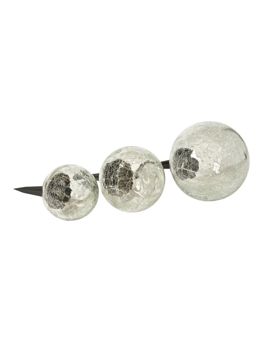 Da'core Solar Glaskugler krakelerede 3 stk. Ø 10/12/15 cm.