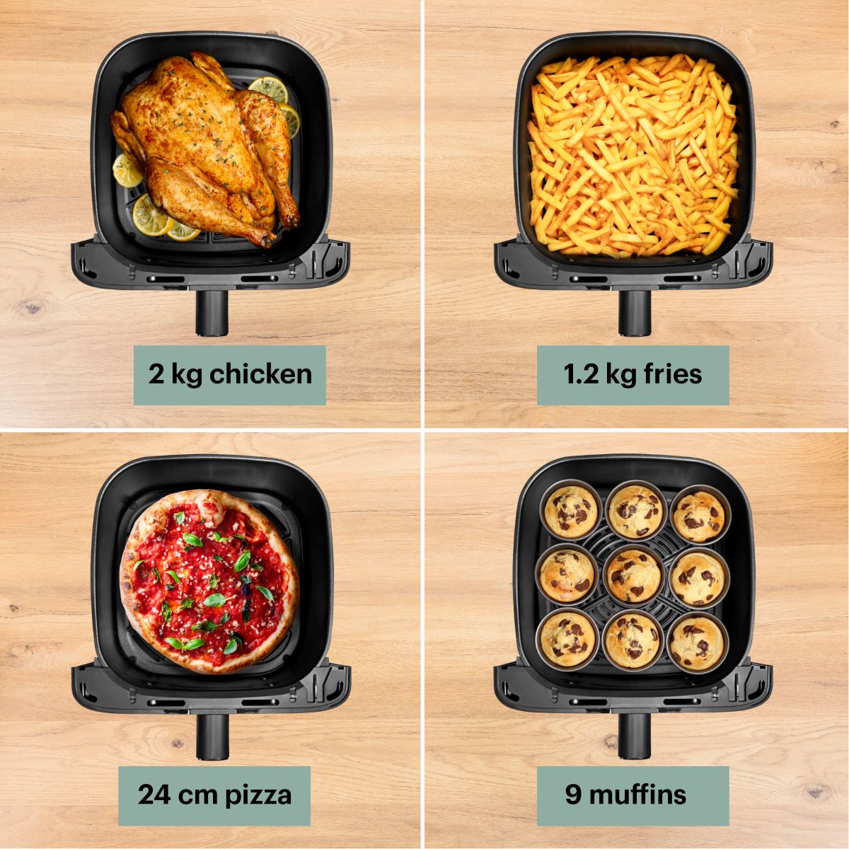 OBH Nordica Easy Fry Mega Airfryer 7,5 L sort