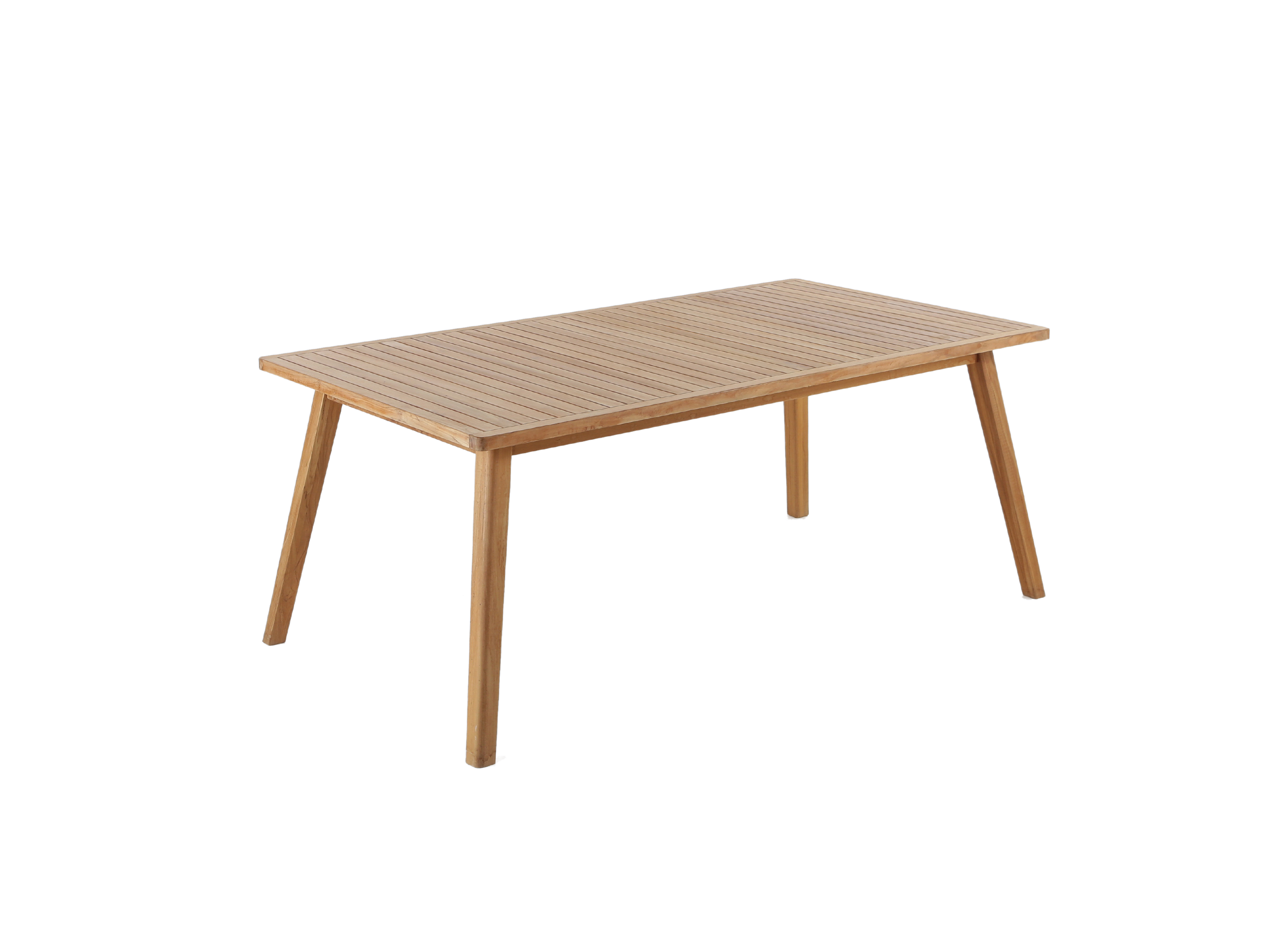 Bistro bord 180x100 cm + 4 Nyborg positionsstole i aluminium og kerneteak - Havemøbelsæt