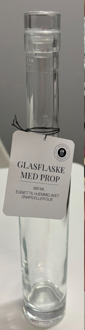 Glasflaske med prop 0,39 liter 