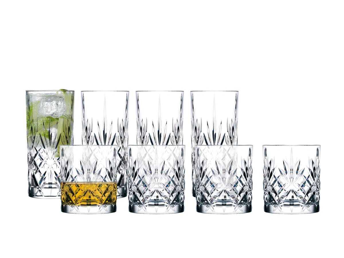 Lyngby Glas Melodia Whisky og Highball Glas 8 dele 