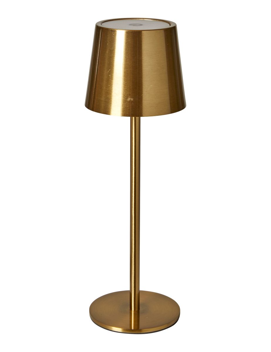 Da'core LED Lampe med touch og genopladelig Ø9x27,5 cm. guld