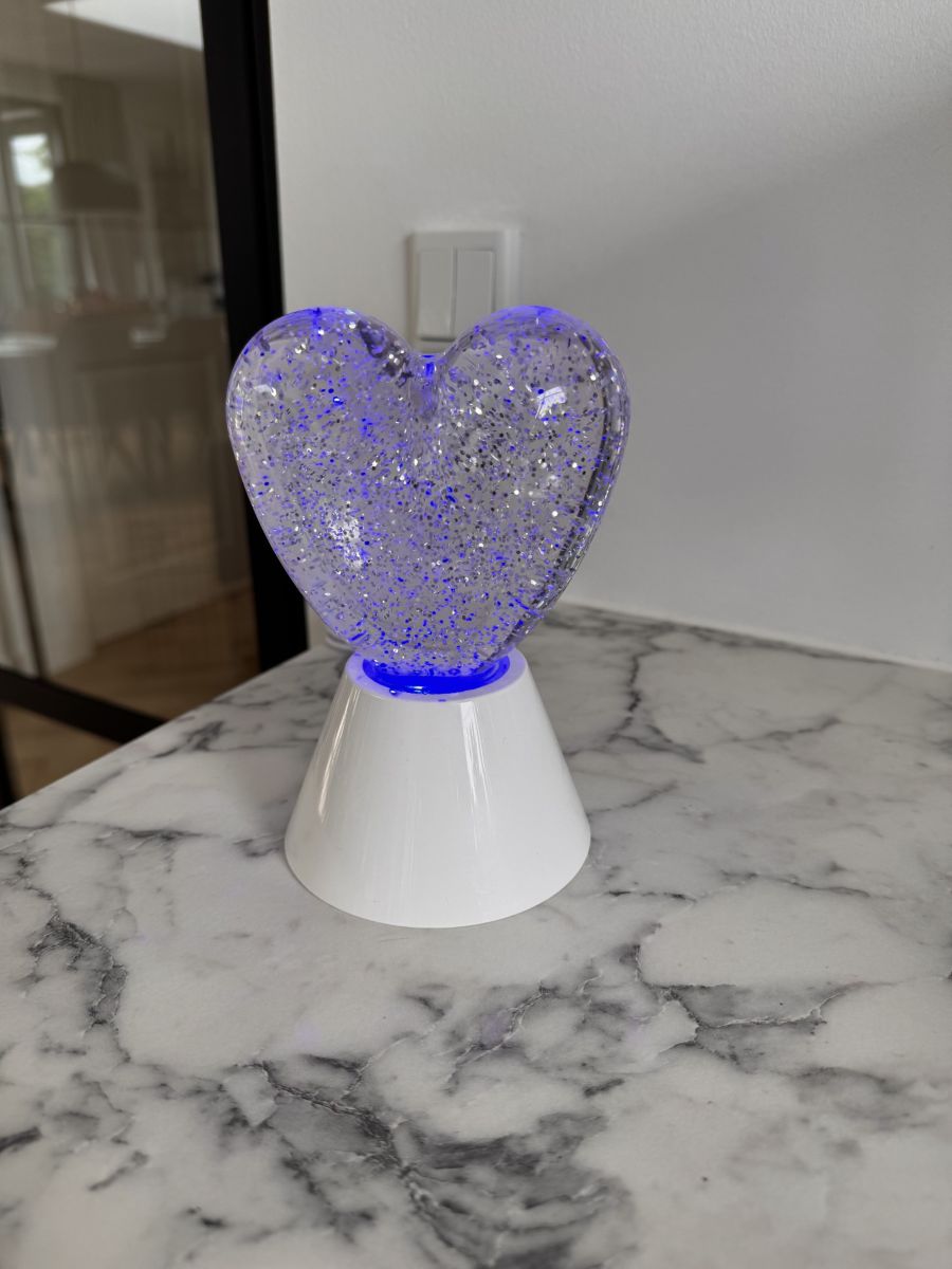 Hjerte Glitterlampe med farveskift