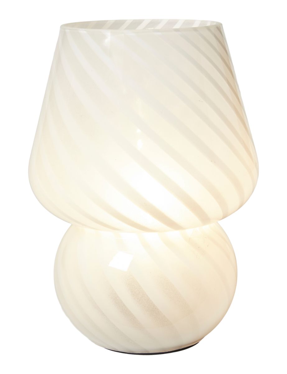 Bordlampe 12x12x18cm. strib hvid til batteri
