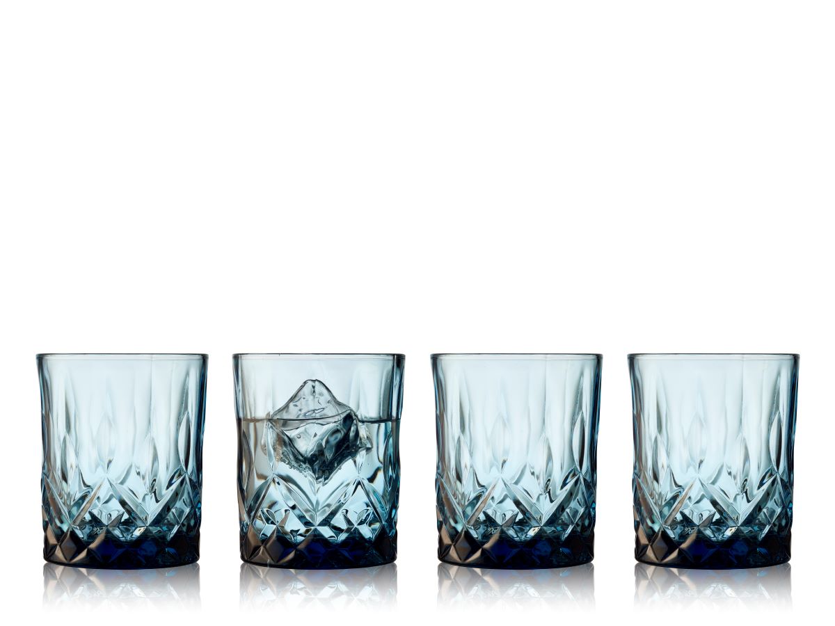 Whiskyglas Sorrento 32 cl 4 stk. Blå