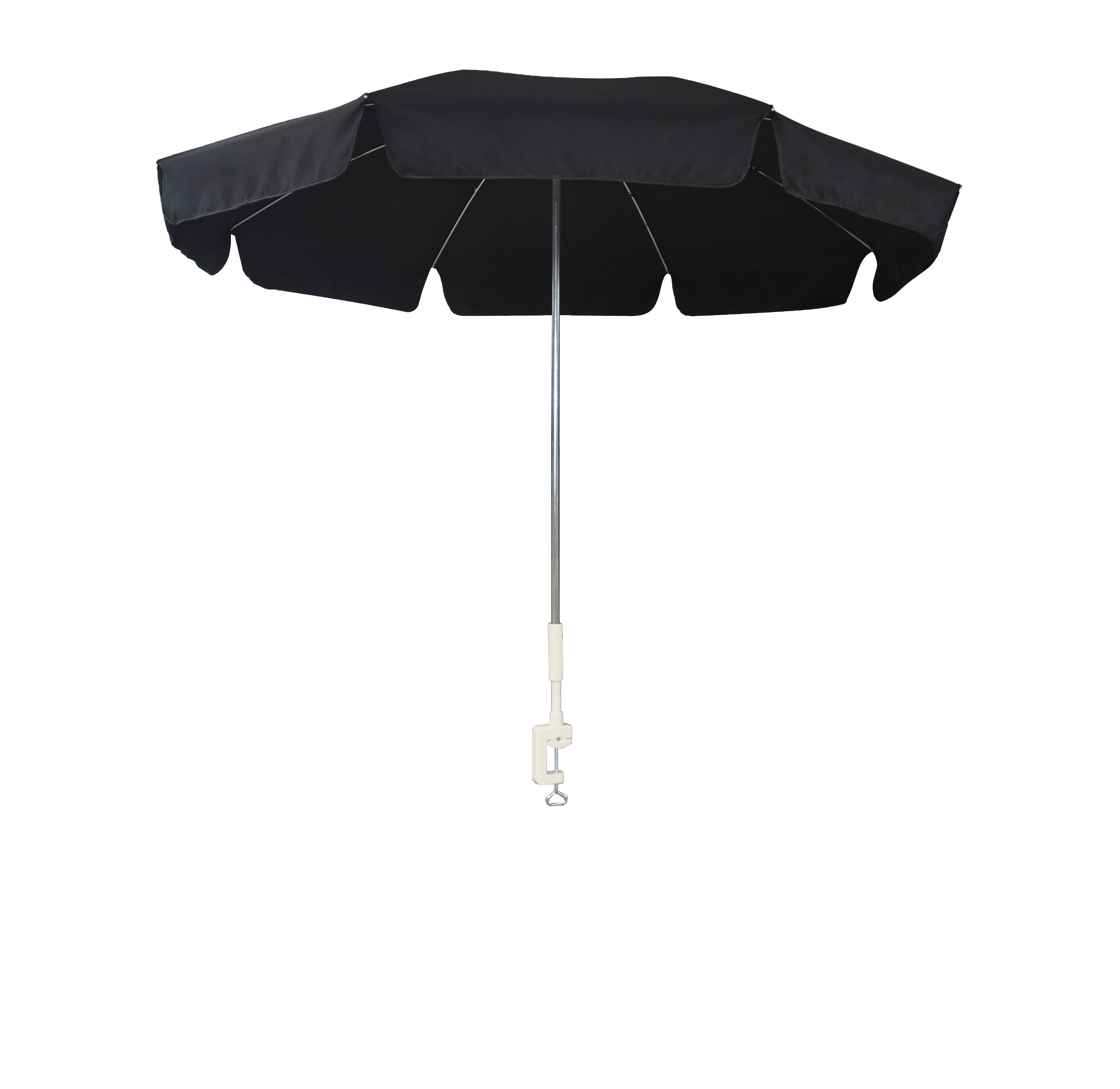 Parasol til bord, H 116 cm. - sort