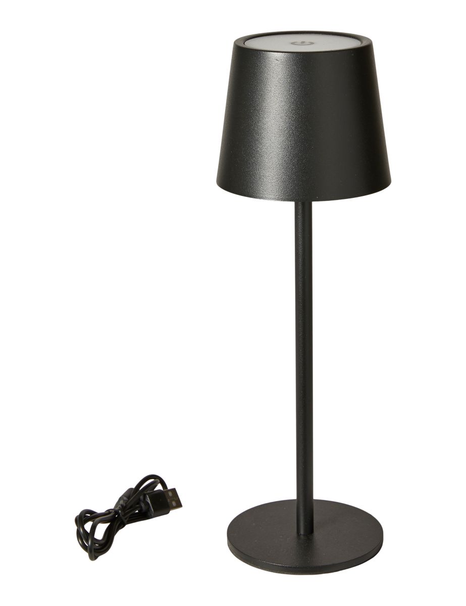 Da'core LED Lampe med touch og genopladelig Ø9x27,5 cm. sort