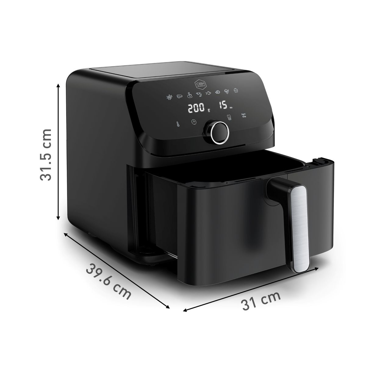 OBH Nordica Easy Fry Mega Airfryer 7,5 L sort