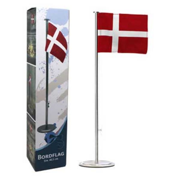 Bordflag dannebrog str. 40,5 cm. metal
