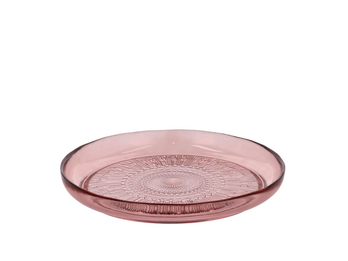 Glastallerken Kusintha 25 cm Pink