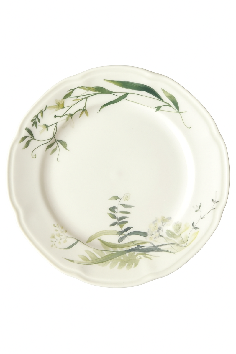 Da'core Tallerken Flora i benporcelæn Ø 26 cm. grøn