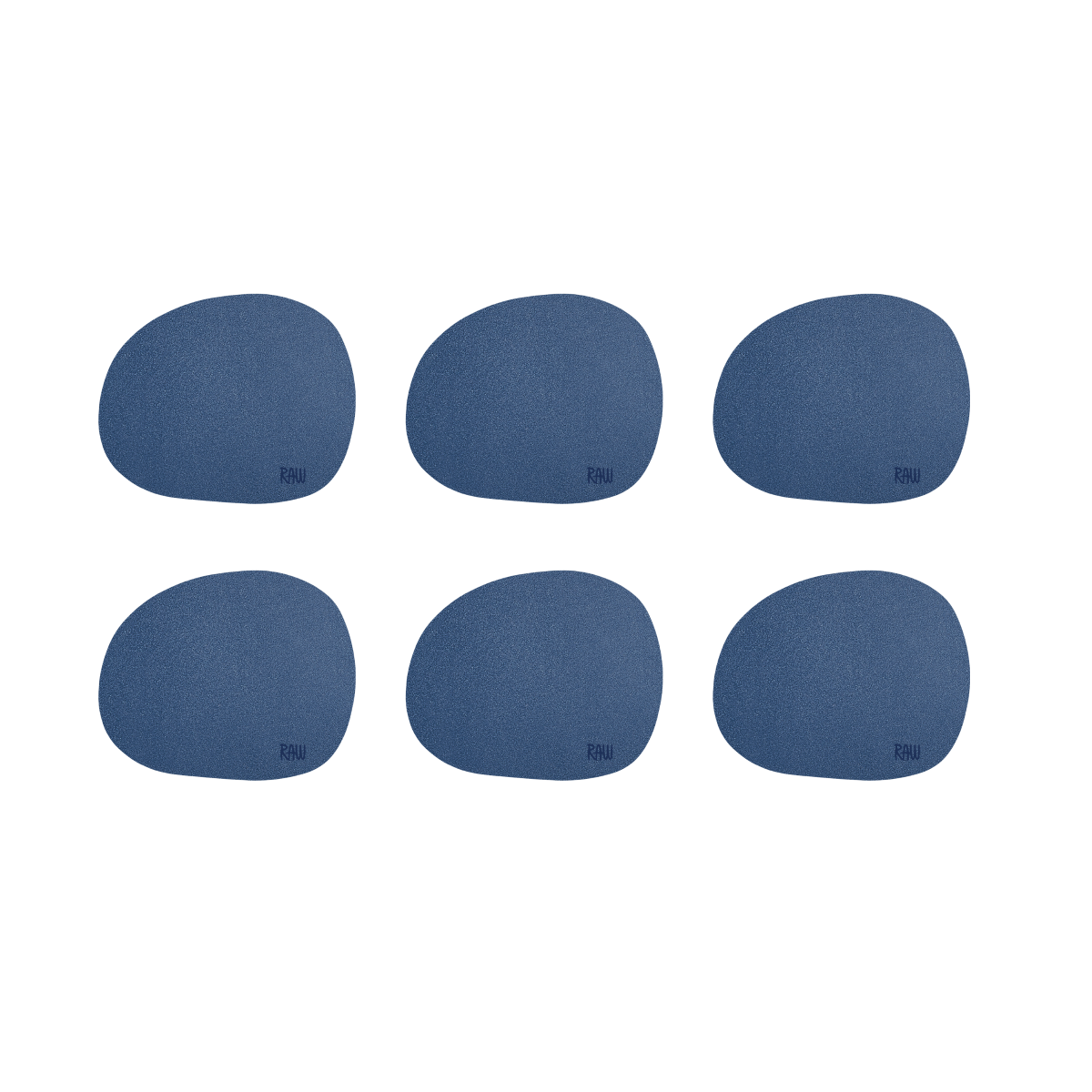 Raw coaster silikone 12,2x10 cm 6 stk. mørkeblå