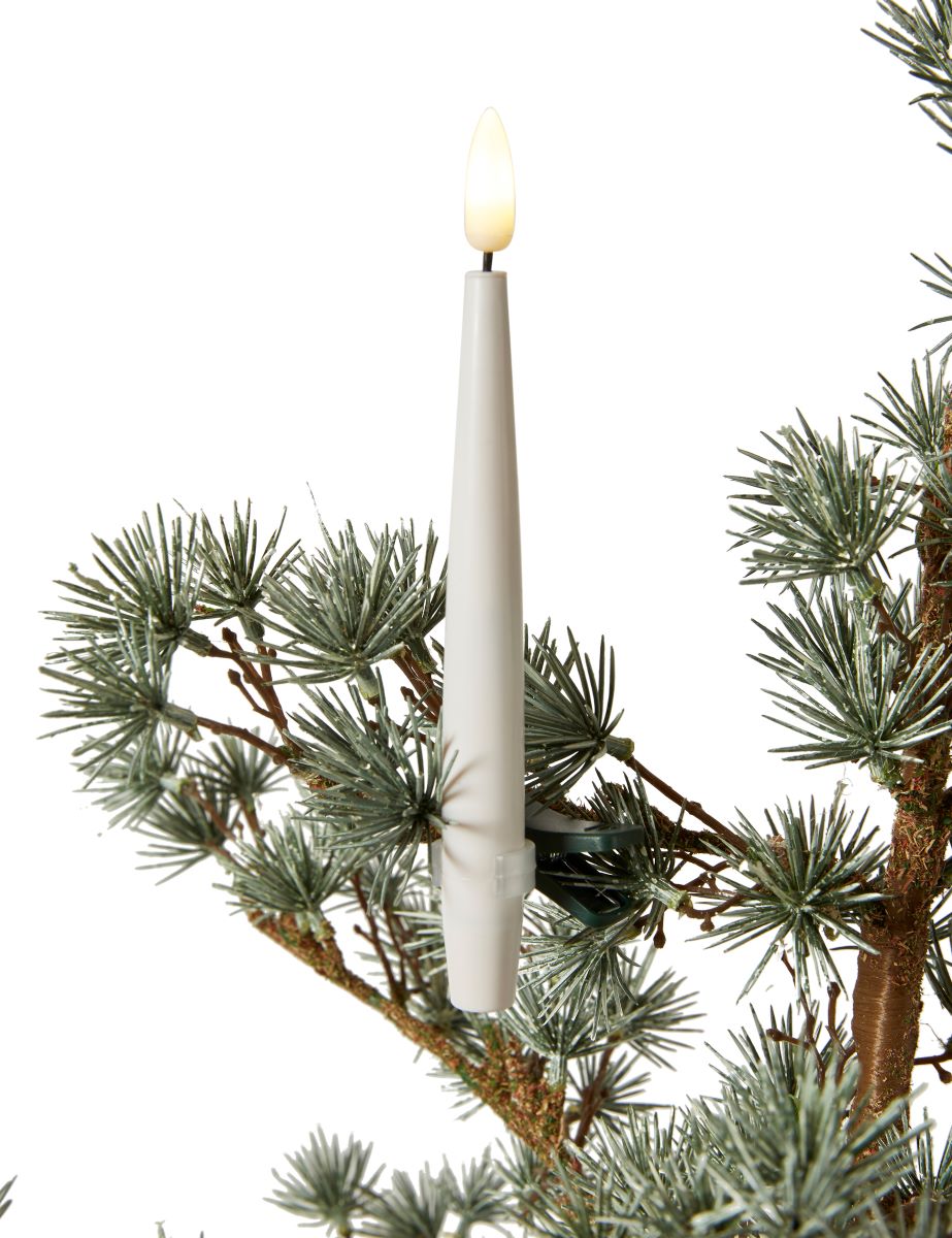 LED juletræslys 10 stk. 15 cm. inkl. fjernbetjening - hvid