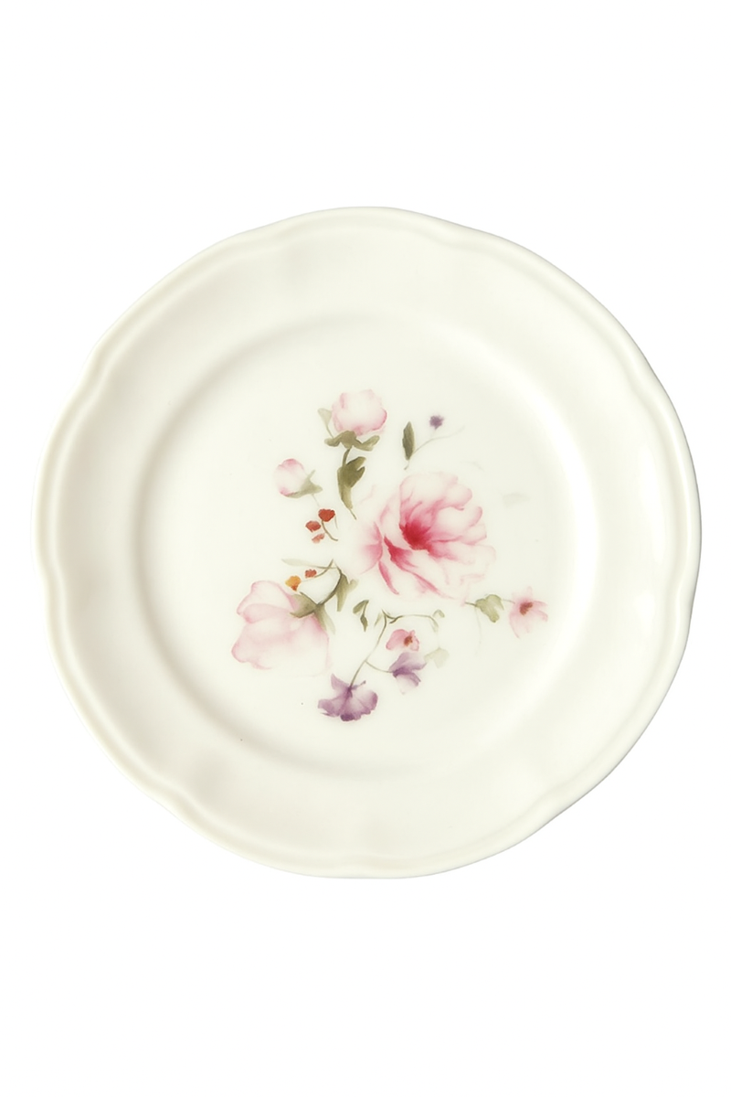 Da'core Tallerken Flora i benporcelæn Ø 20 cm. rosa
