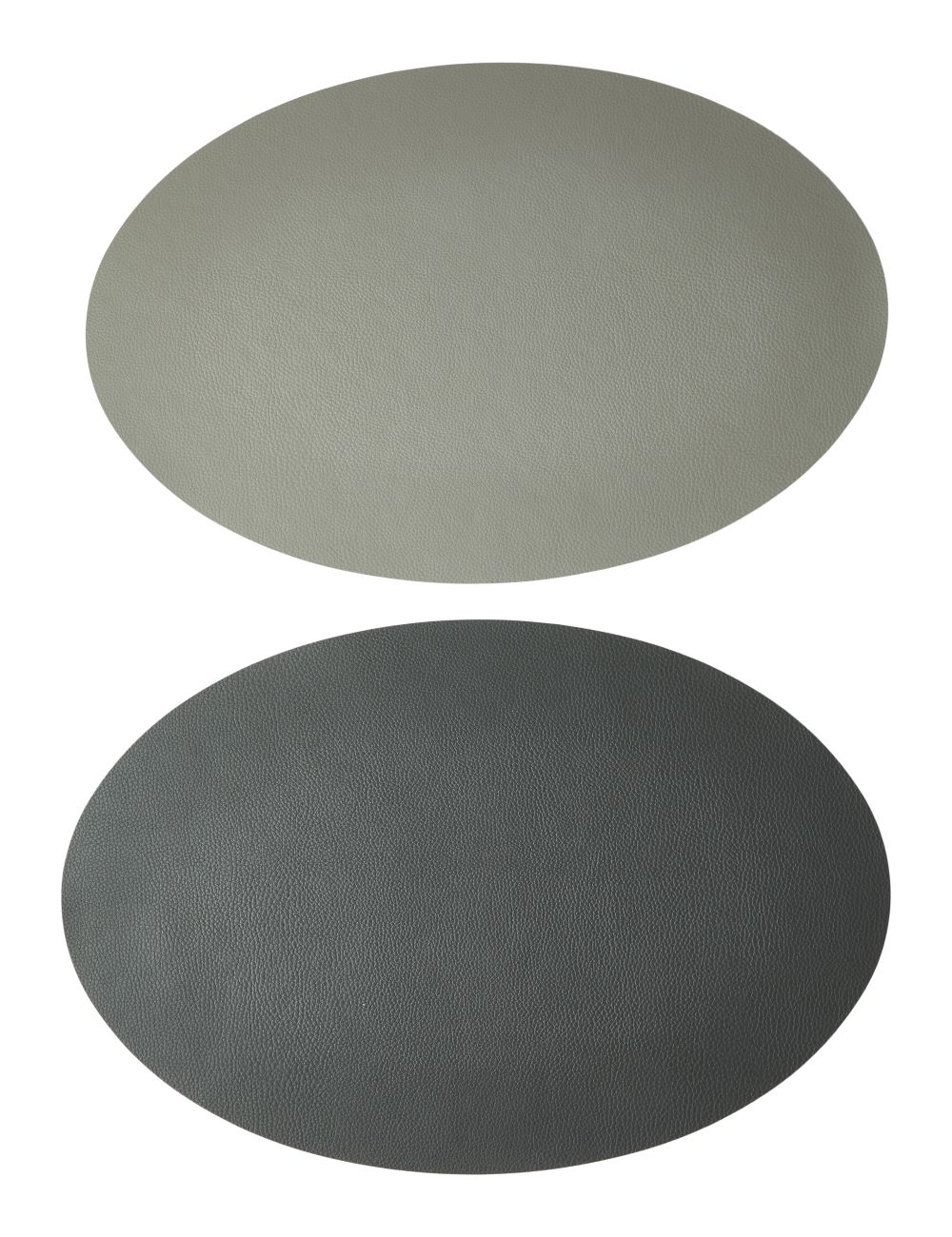 Dækkeserviet oval PU soft 41x33 cm lys grå/koks vendbar