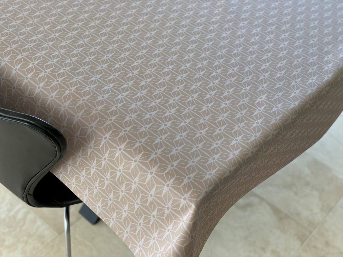 Textil voksdug Stjerne beige B140 cm sælges pr cm Antiskrid