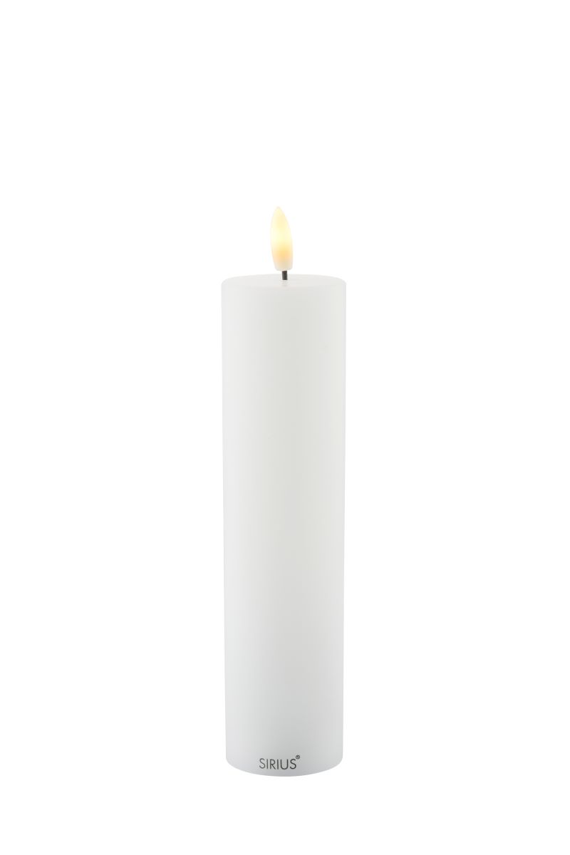 Sille Genopladelig LED bloklys Ø5XH20 cm. Hvid