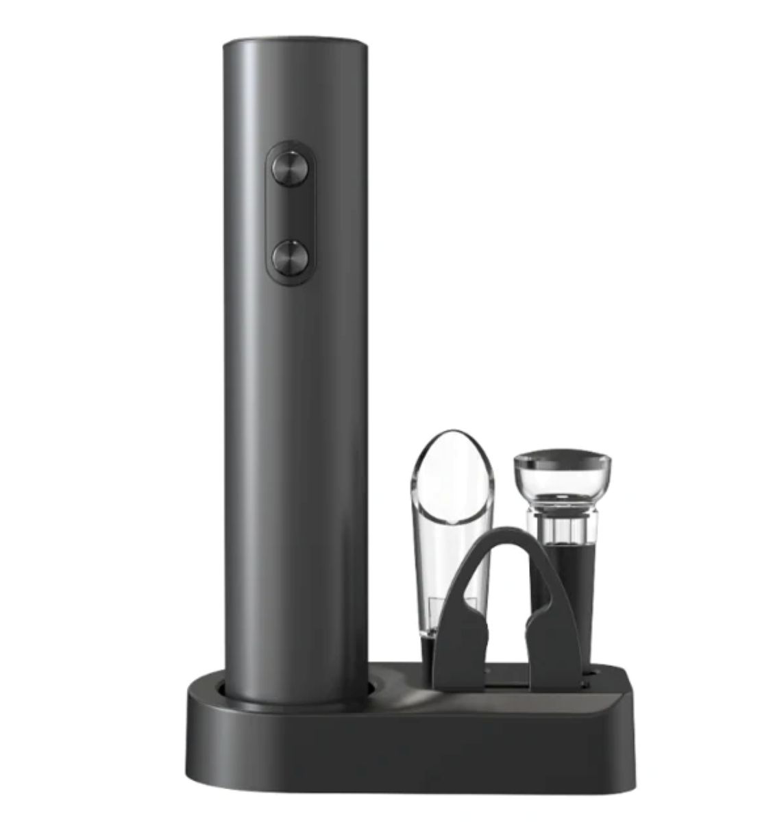 Elektrisk vinåbner sort med stander