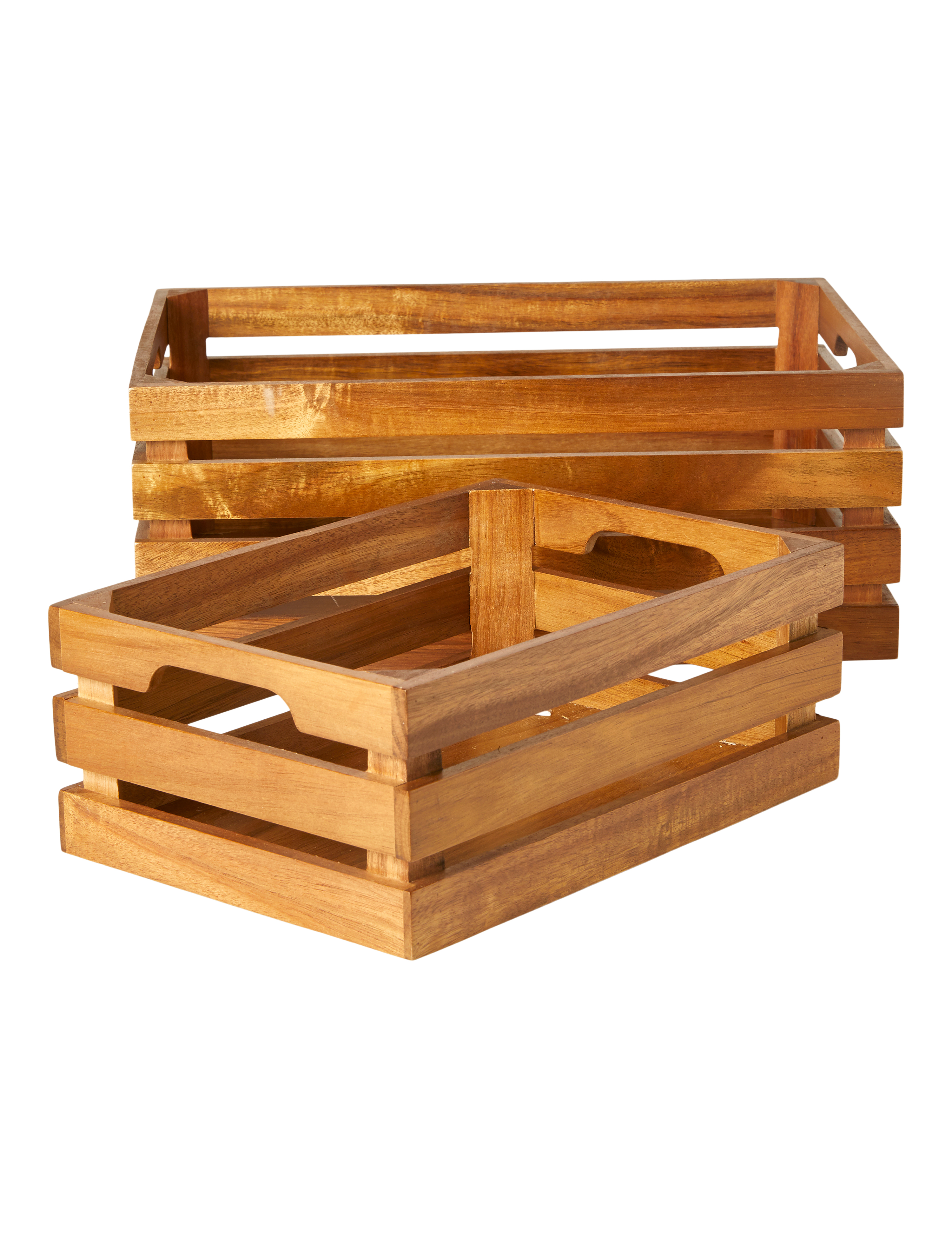 Da'core Æblekasse 2 stk. 30x21x11,5 / 40x28x15,5 cm akacietræ