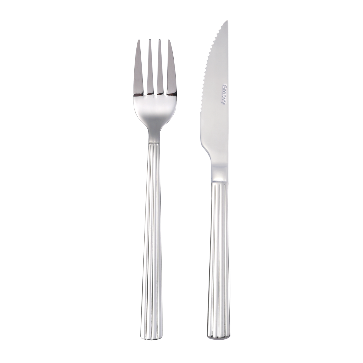 Aida Groovy steaksæt 4 gafler og 4 steakknive