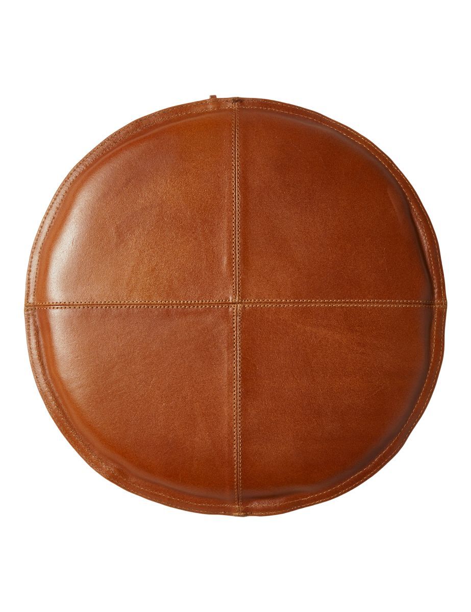 Da'core Sædehynde i bøffellæder model rund Ø 38 cm. cognac