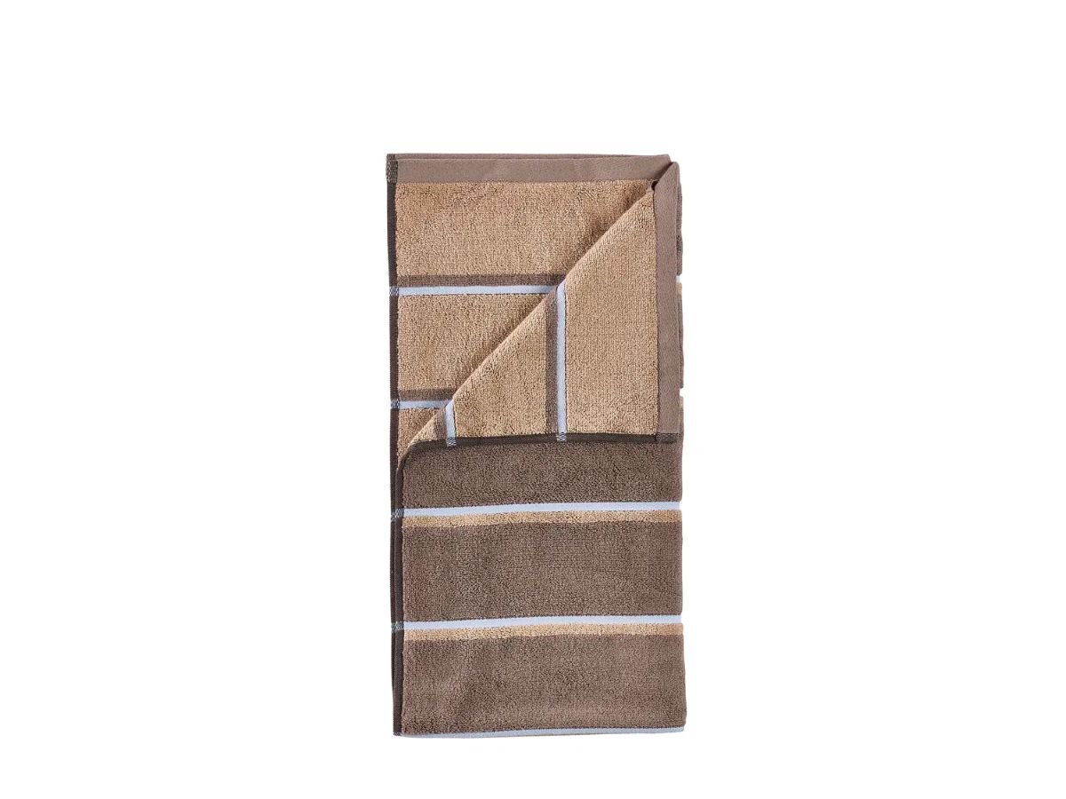 Zone Håndklæde Sauna 70x140 cm. taupe/camel/sky blue