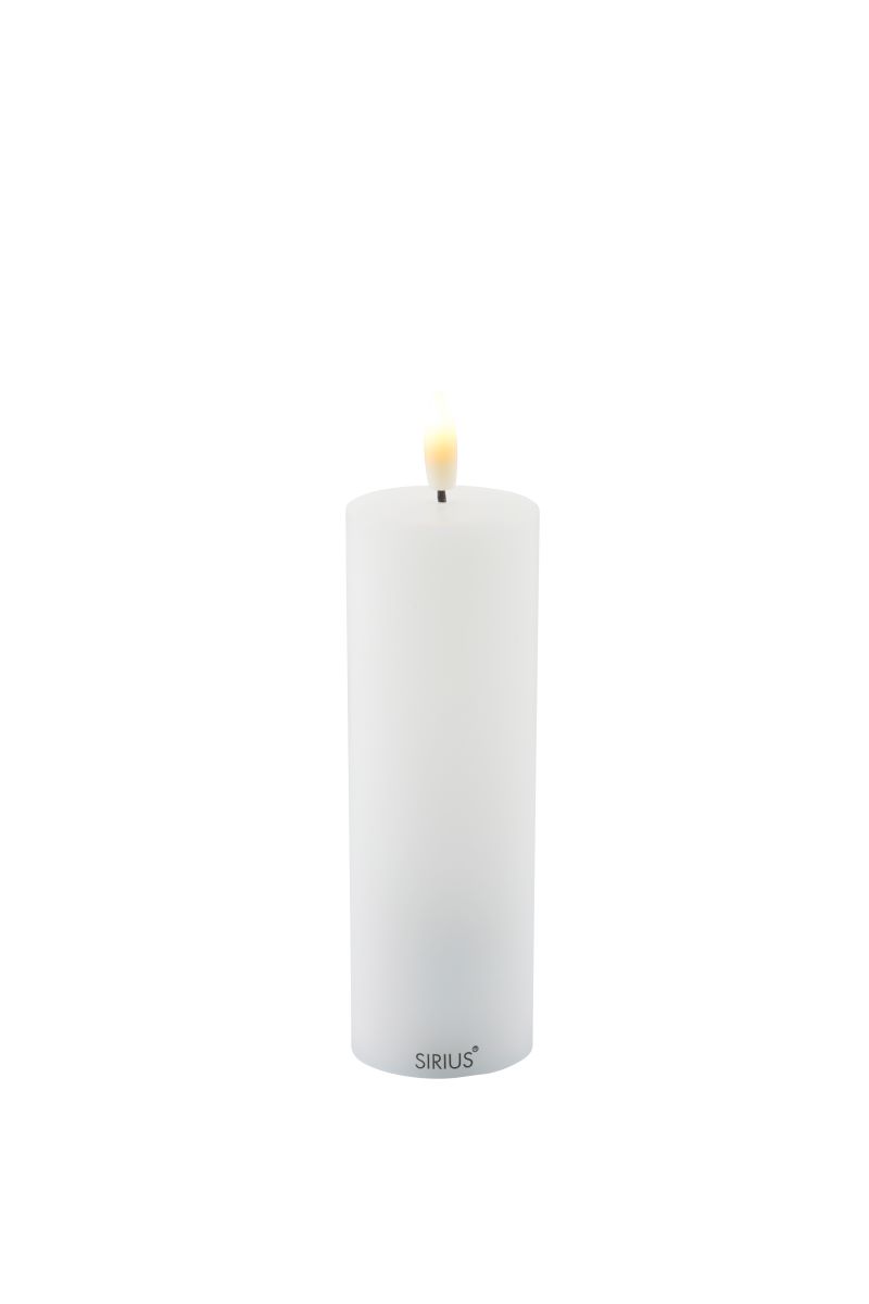 Sille Genopladelig LED bloklys Ø5XH15 cm. Hvid