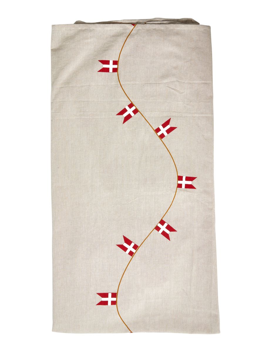 Dug med Dannebrog print 140x220 cm.