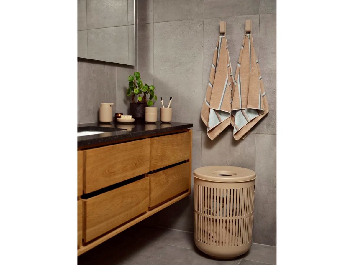 Zone Håndklæde Sauna 50x100 cm. camel/ice blue/olive green