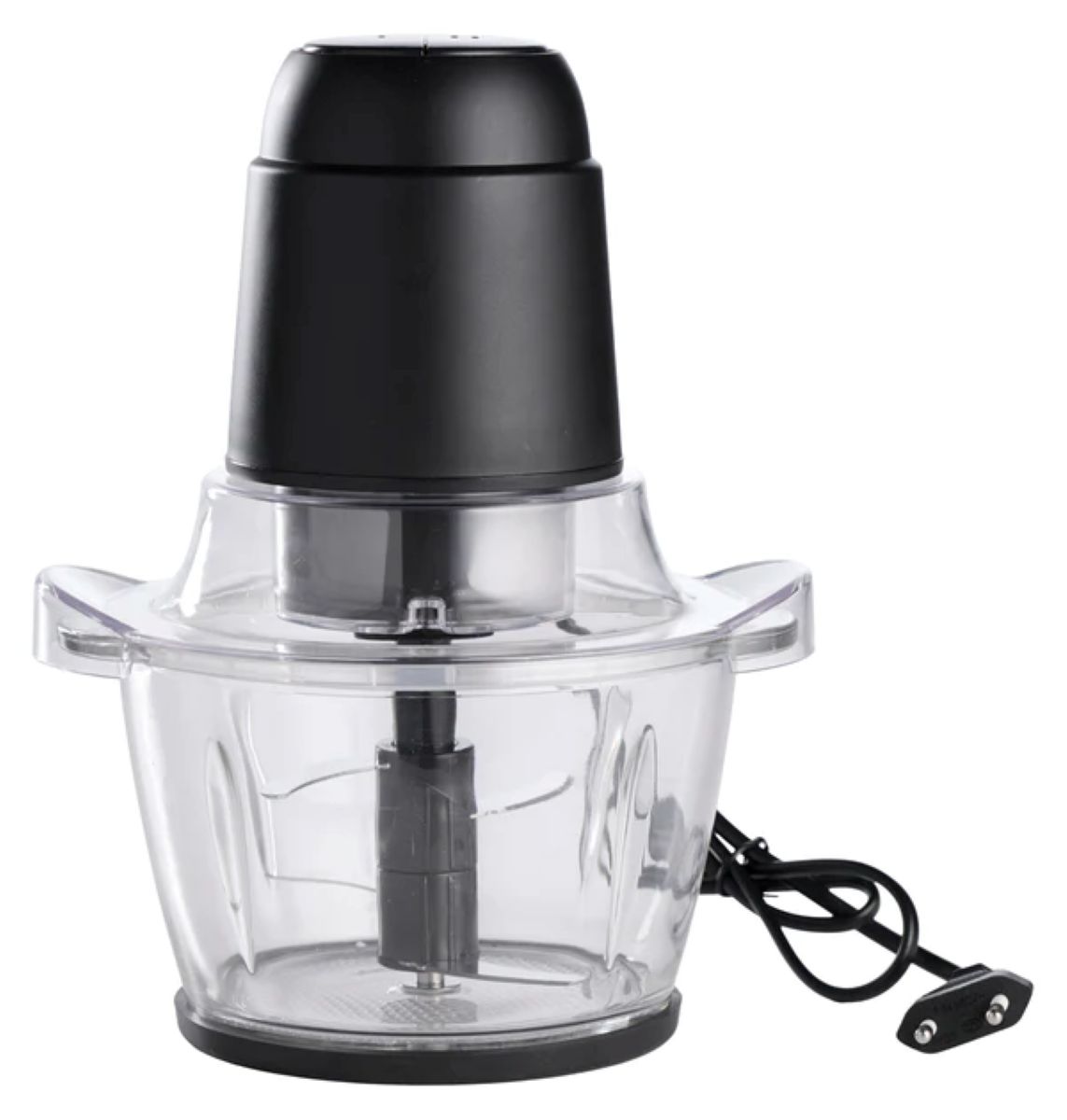 Minihakker med glasskål 1 liter 400 watt sort