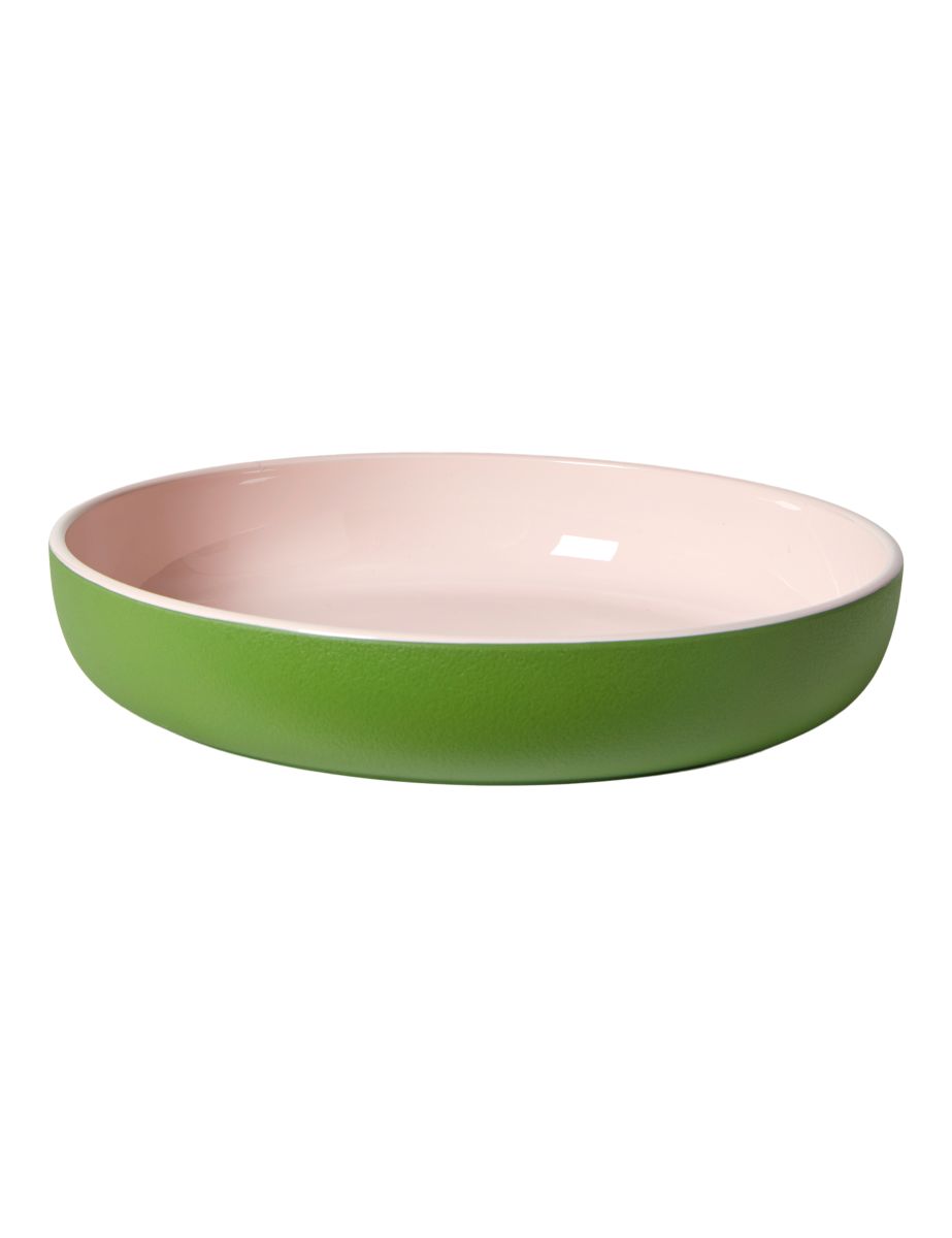 Skål i genanvendt plast grøn/rosa