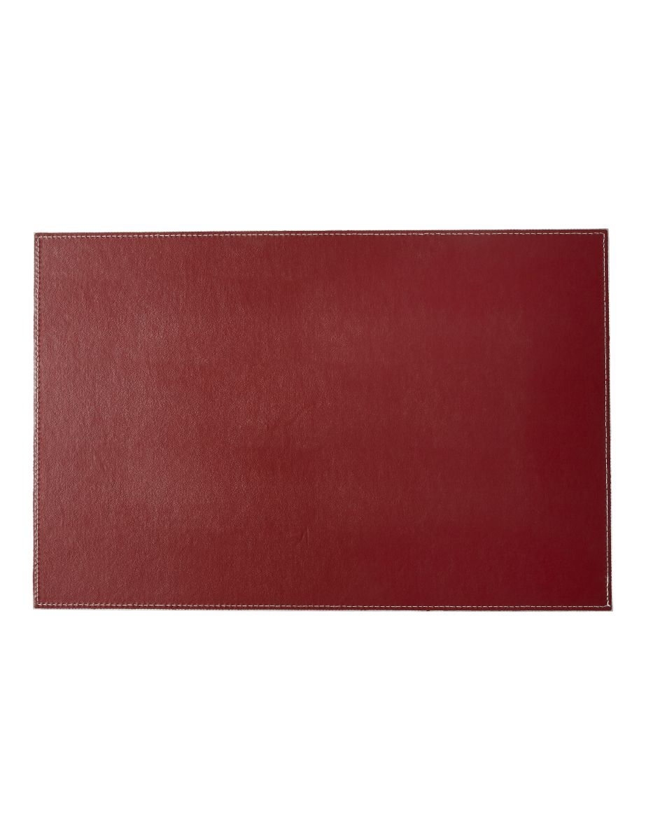 Dækkeserviet hård 30x45 cm. PU/fake læder bordeaux