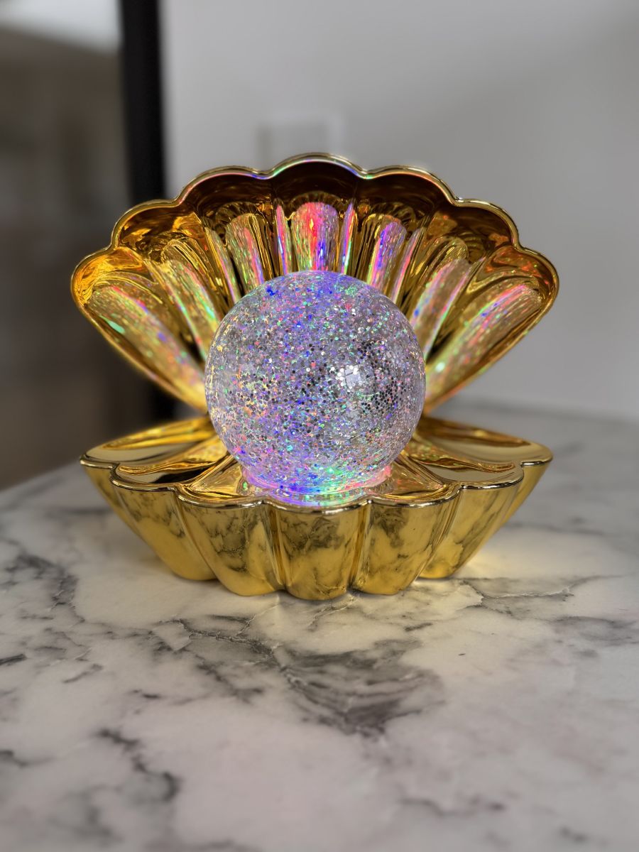 Musling Glitterlampe med farveskift